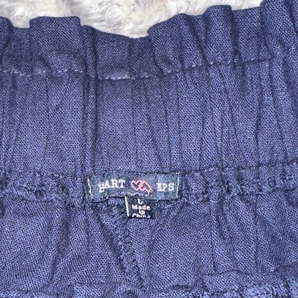 DARK BLUE LINEN SHORTS - Picture 3 of 6